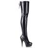 Pleaser - DELIGHT3063 Plattform Overknee Stiefel - Schwarz Product image